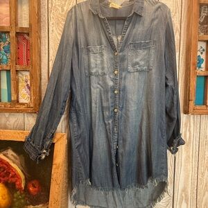 Cloth & Stone Blue Denim Skirt